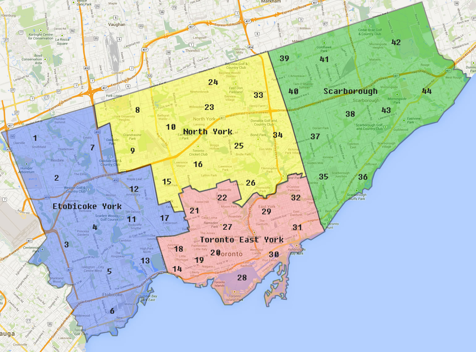 map of Toronto